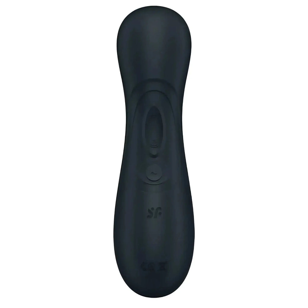 Black silicone remote control with two buttons and logo for satisfyer pro 2 gen 3 clitoral stimulator