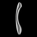 Satisfyer Pure Gravity 1 metal dildo in sleek silver with glossy finish and subtle vertical ridges along its length