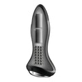 Satisfyer rotator plug 1+ black ergonomic black and silver silicone massager with metallic spheres for targeted stimulation