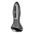 Satisfyer rotator plug 1+ black ergonomic black and silver silicone massager with metallic spheres for targeted stimulation