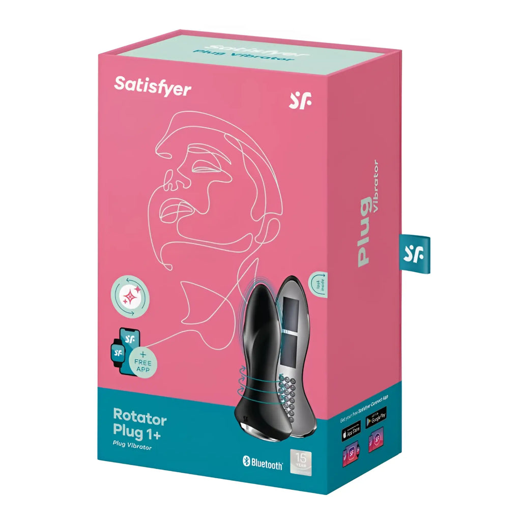 Satisfyer rotator plug 1 plus plug vibrator in sleek black and silver with digital display for intimate use