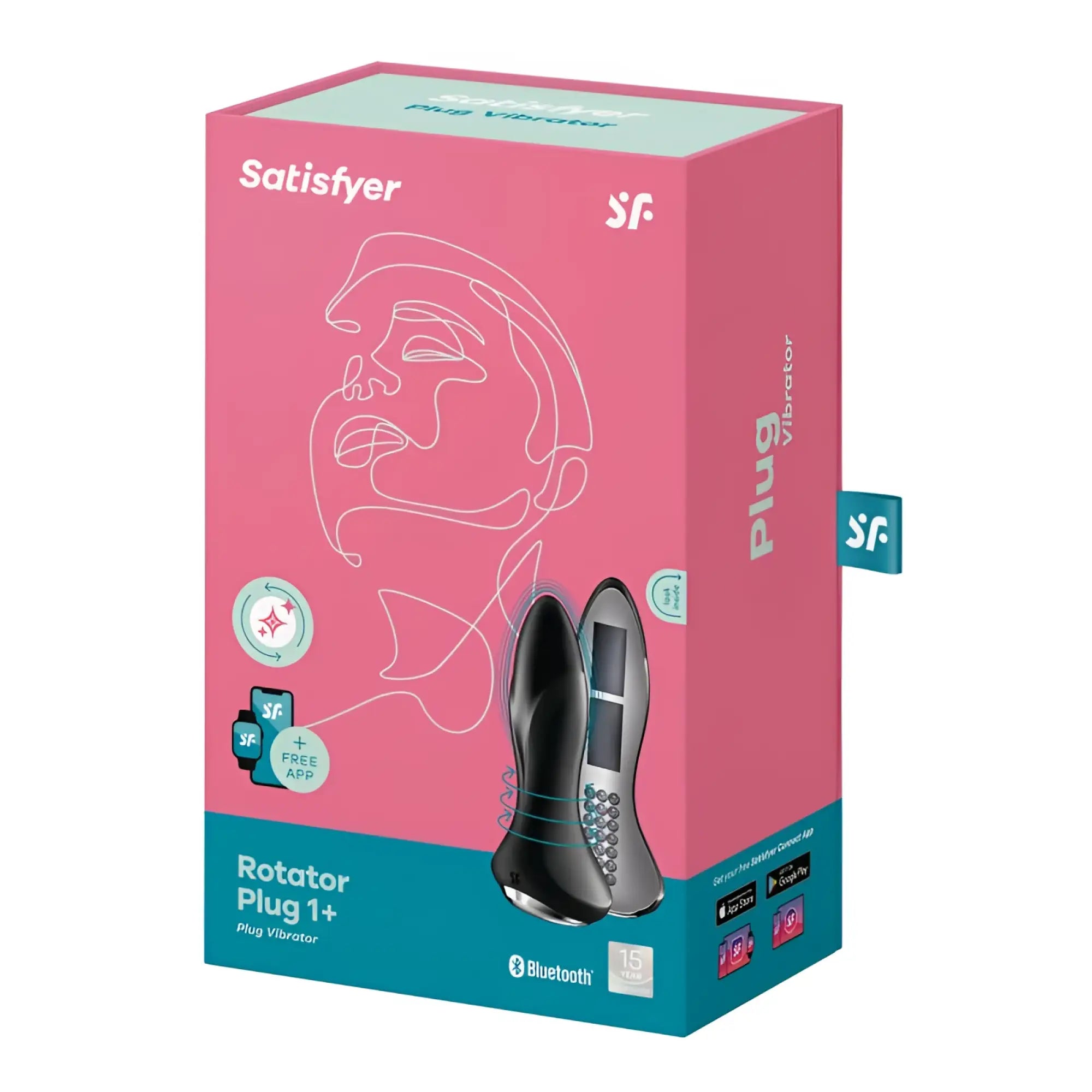 Satisfyer rotator plug 1 plus plug vibrator in sleek black and silver with digital display for intimate use