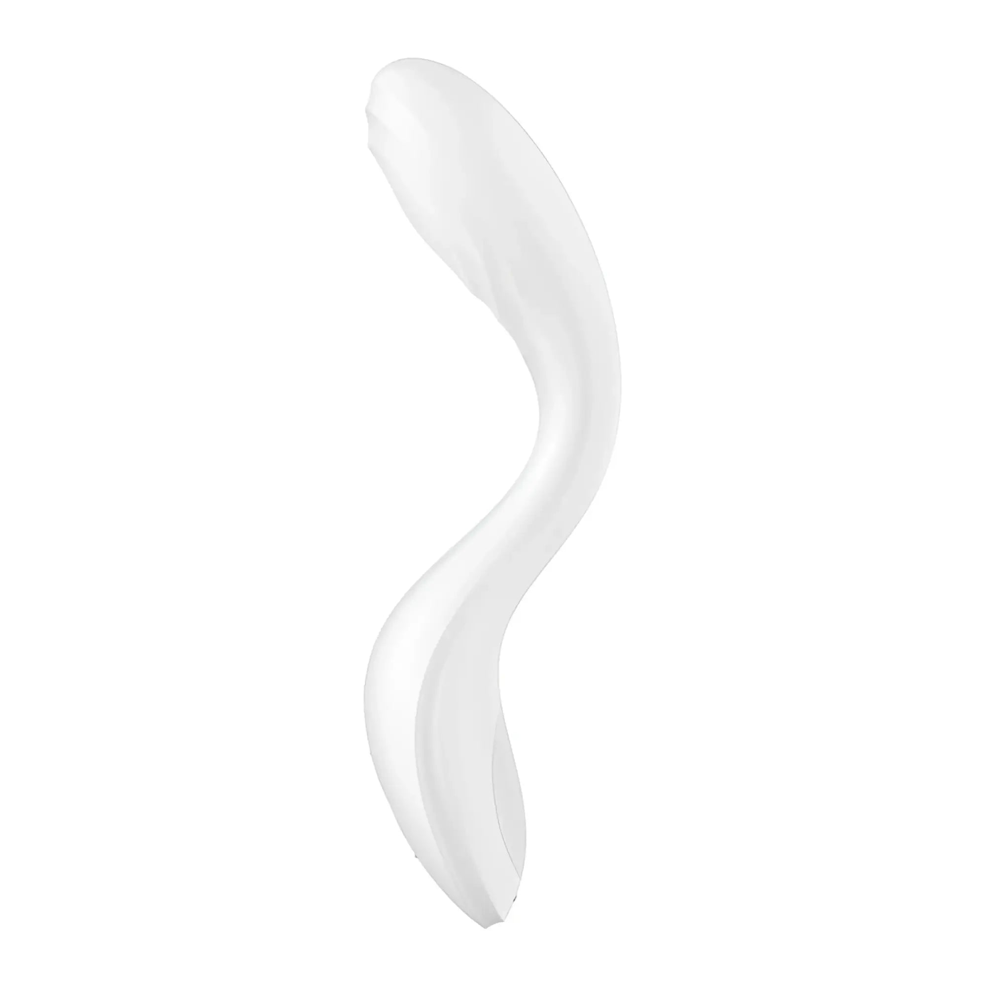 White sleekly curved silicone satisfyer rrrolling pleasure g spot vibrator with a smooth glossy finish