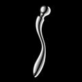 Silver curved massage wand with smooth polished metallic finish from satisfyer star force 2 metal dildo