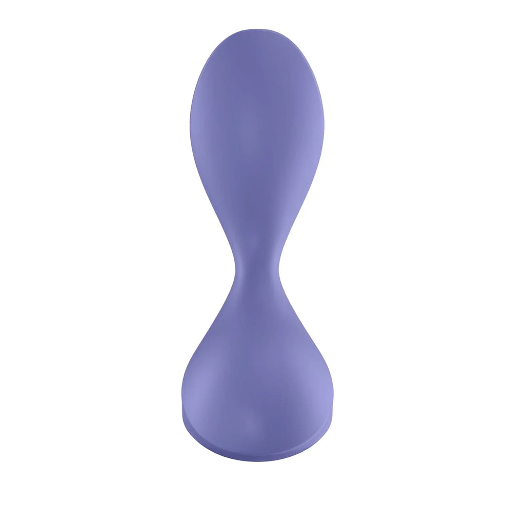 Purple silicone egg-shaped satisfying sweet seal vibrating anal plug with smooth matte finish in lilac color