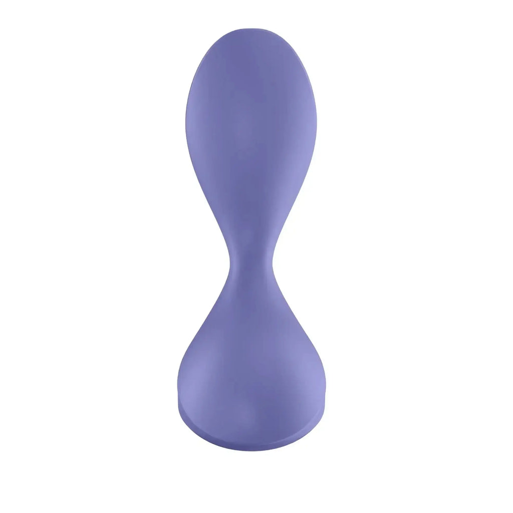 Purple silicone egg-shaped satisfying sweet seal vibrating anal plug with smooth matte finish in lilac color