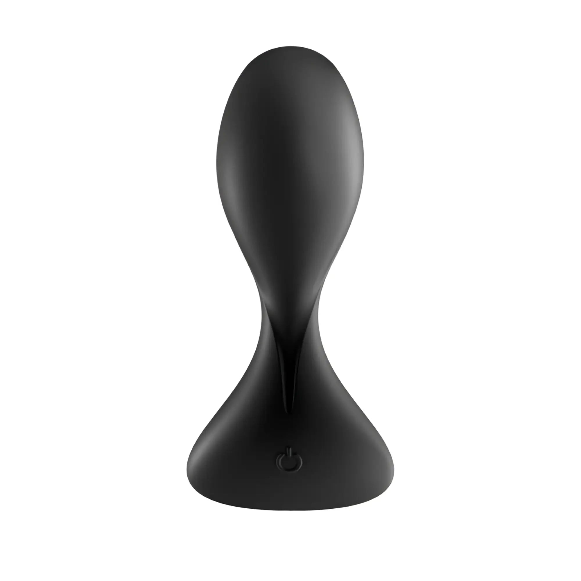 Black silicone satisfyer trendsetter connect app vibrating anal plug with sleek ergonomic design and power button on base