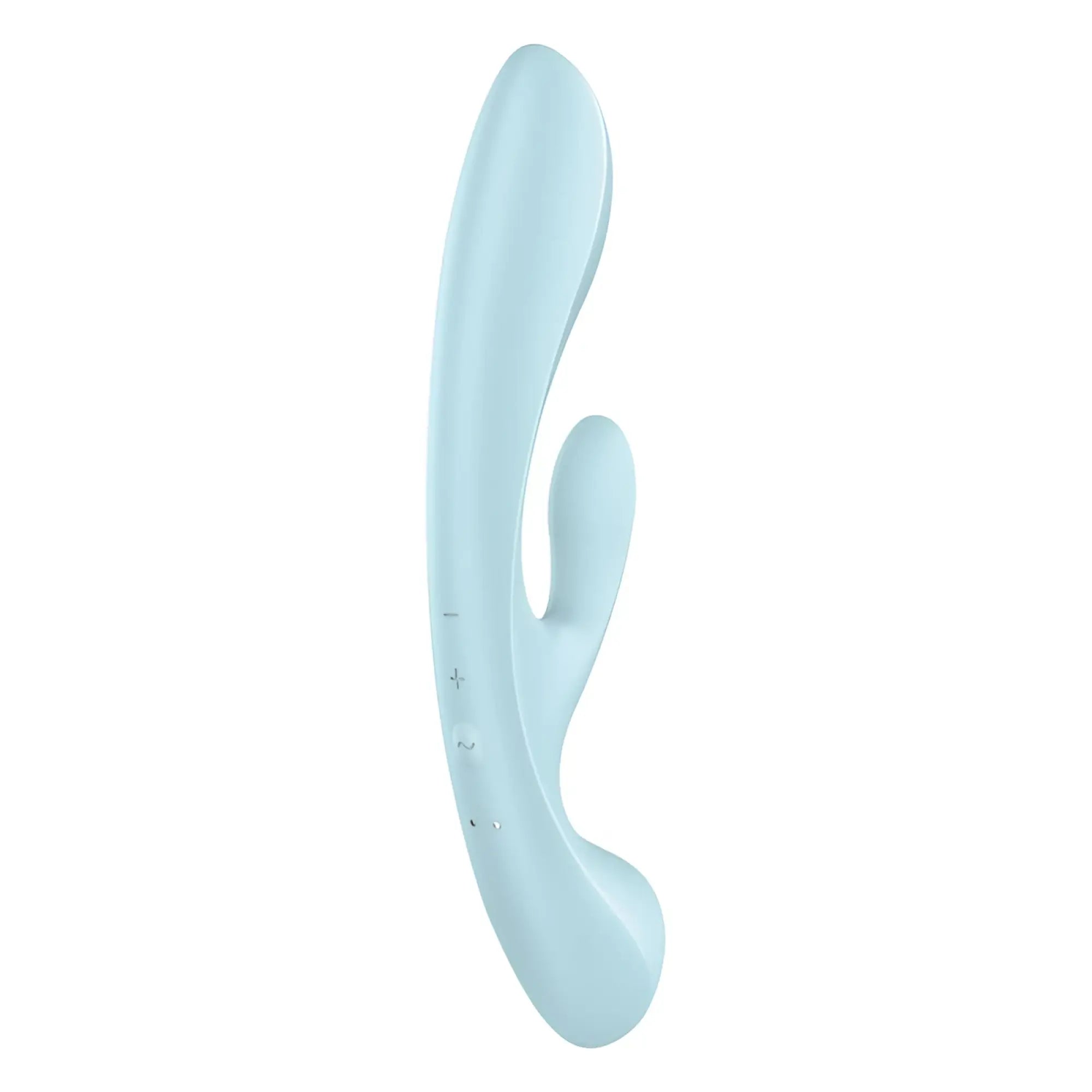 Satisfyer Satisfyer triple oh light blue sleek silicone adult toy with smooth ergonomic design and control buttons