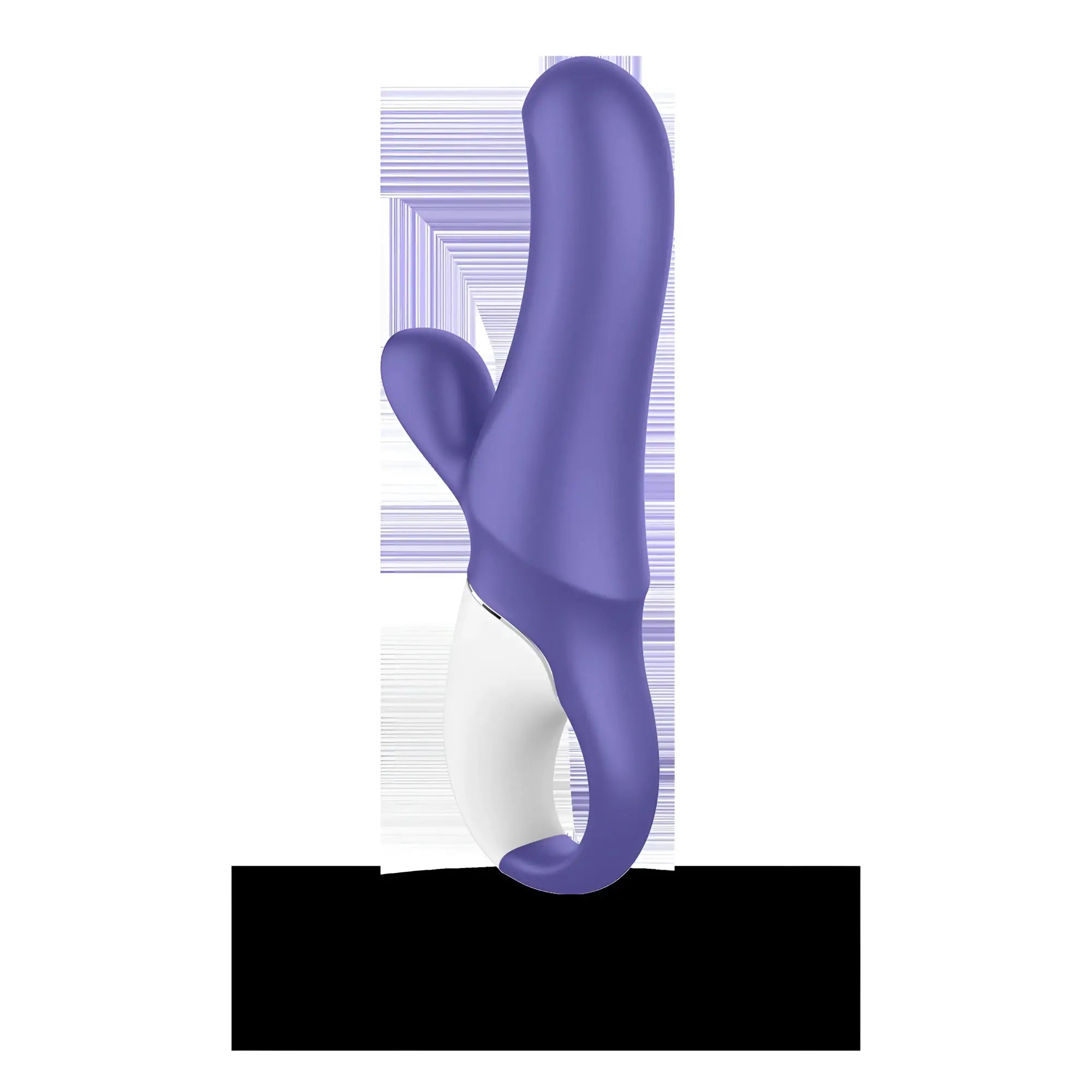 Purple silicone rabbit-shaped vibrator with white base from satisfyer vibes magic bunny collection