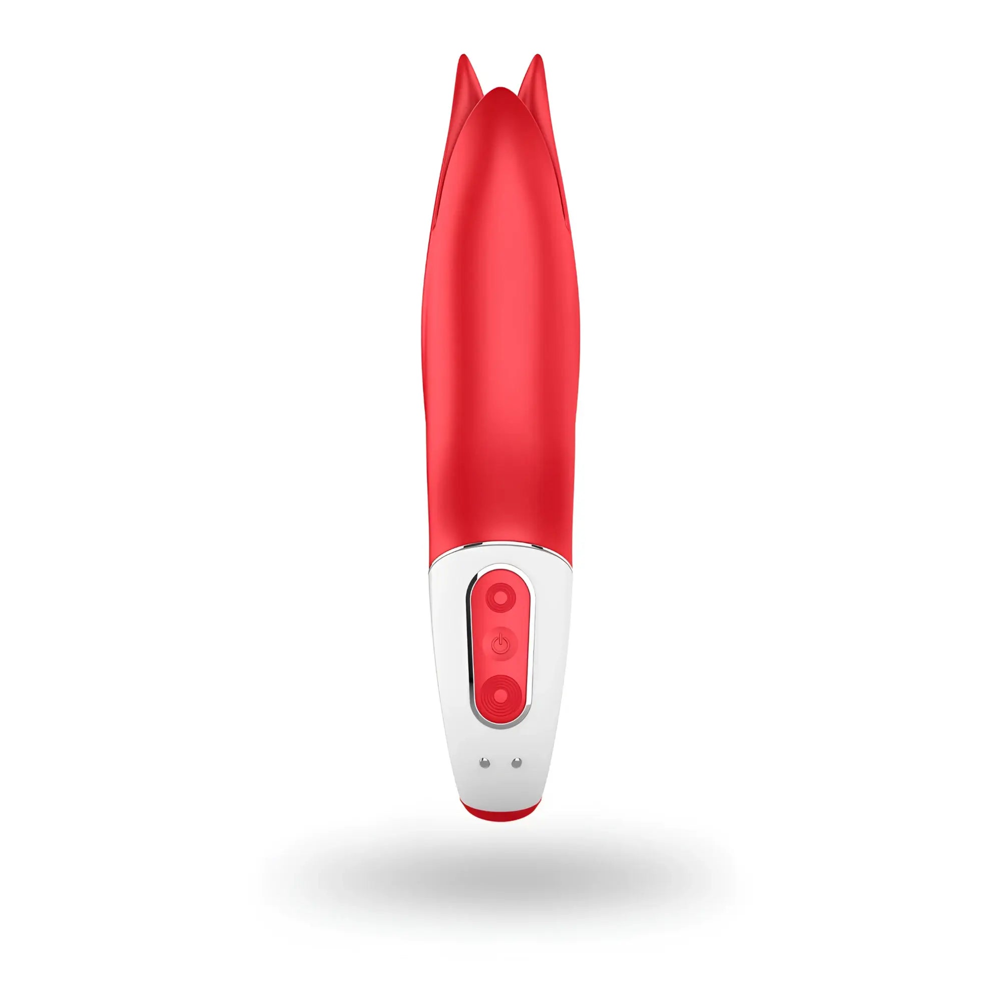 Satisfyer vibes power flower red and white silicone vibrator with sleek cat ear design for personal pleasure