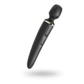Satisfyer Satisfyer Wand-er Woman black wand-style vibrator with sleek glossy finish and gold accent ring near handle
