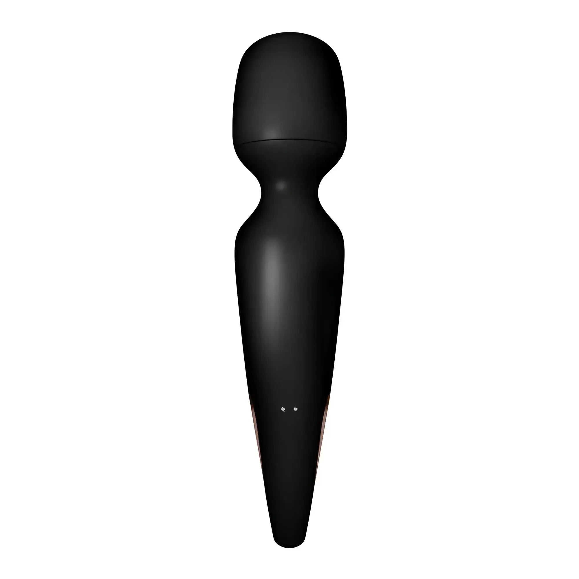Black sleek satisfyer wand-erland bodywand with smooth matte finish and ergonomic contours for adult use