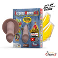 Screenyweeny 6.0 cut nordic white synthetic fake penis with realistic flesh tone and attached cleaning cap
