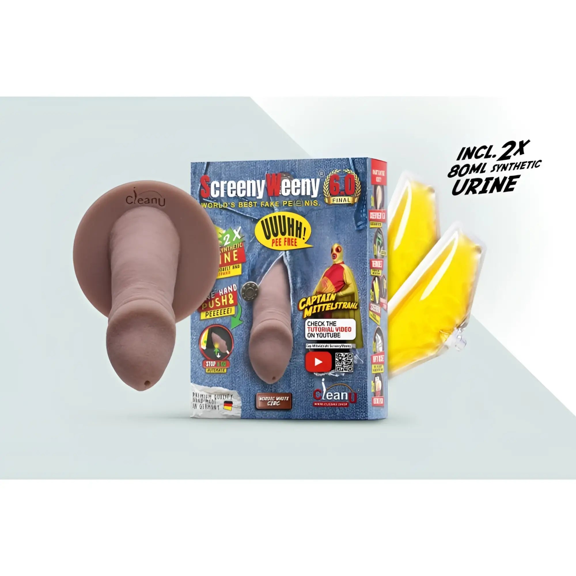 A beige silicone fake penis with a rounded base and tapered tip screenyweeny 6.0 cut nordic white