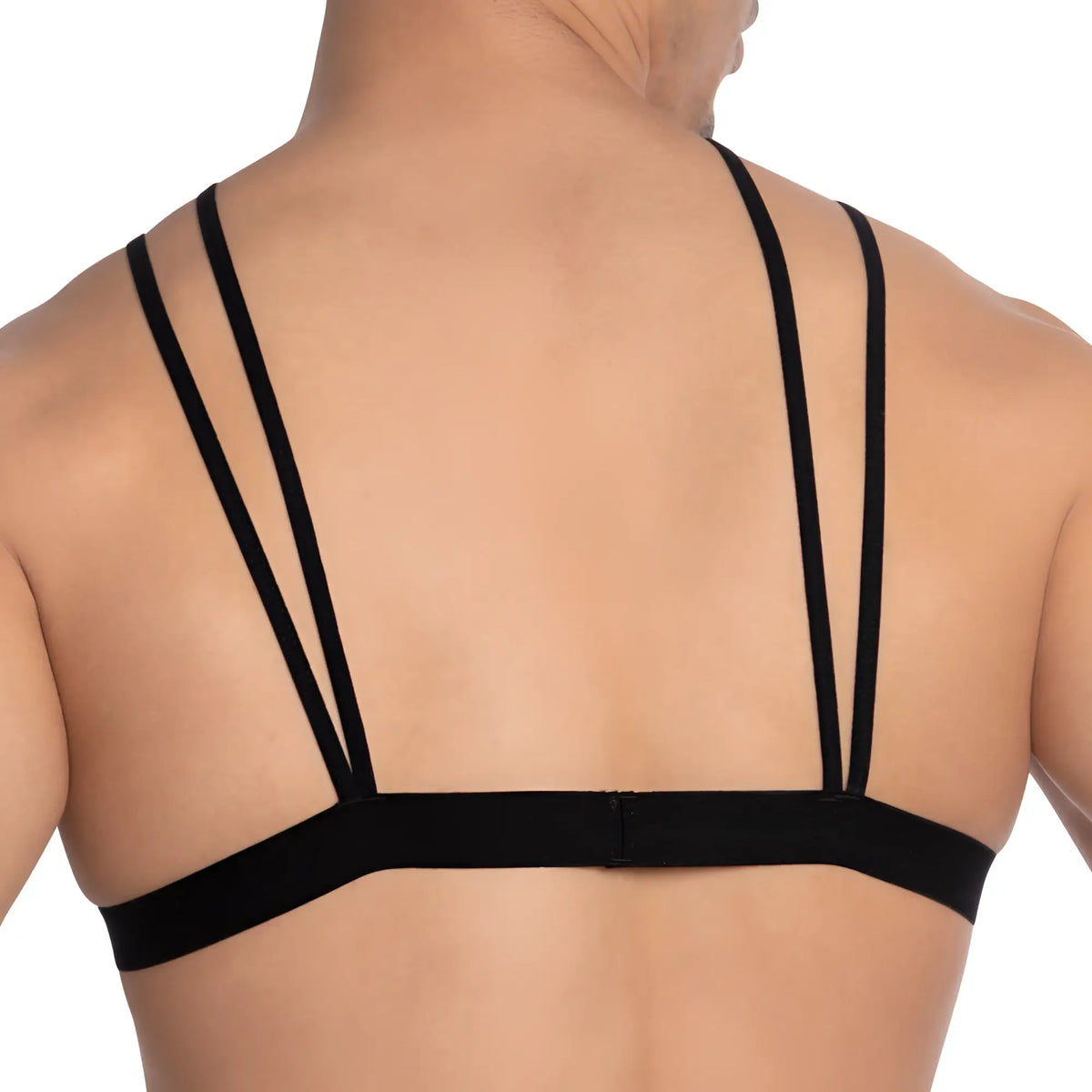 Black secret male sma028 bra with thin sleek straps and smooth elastic band for comfortable support