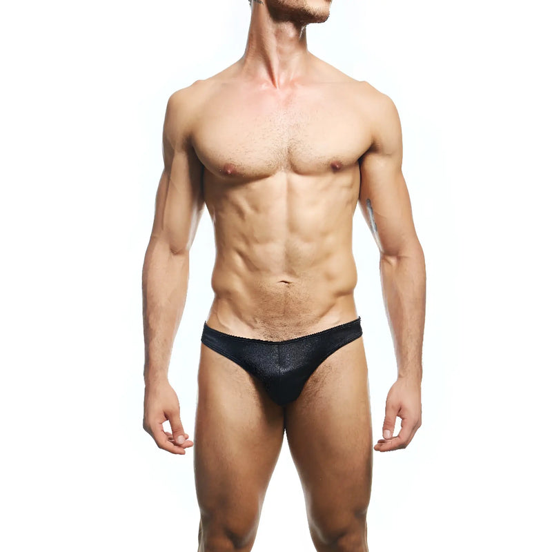Black textured briefs showing the back side of secret male sme007 jockstrap designed for support and comfort