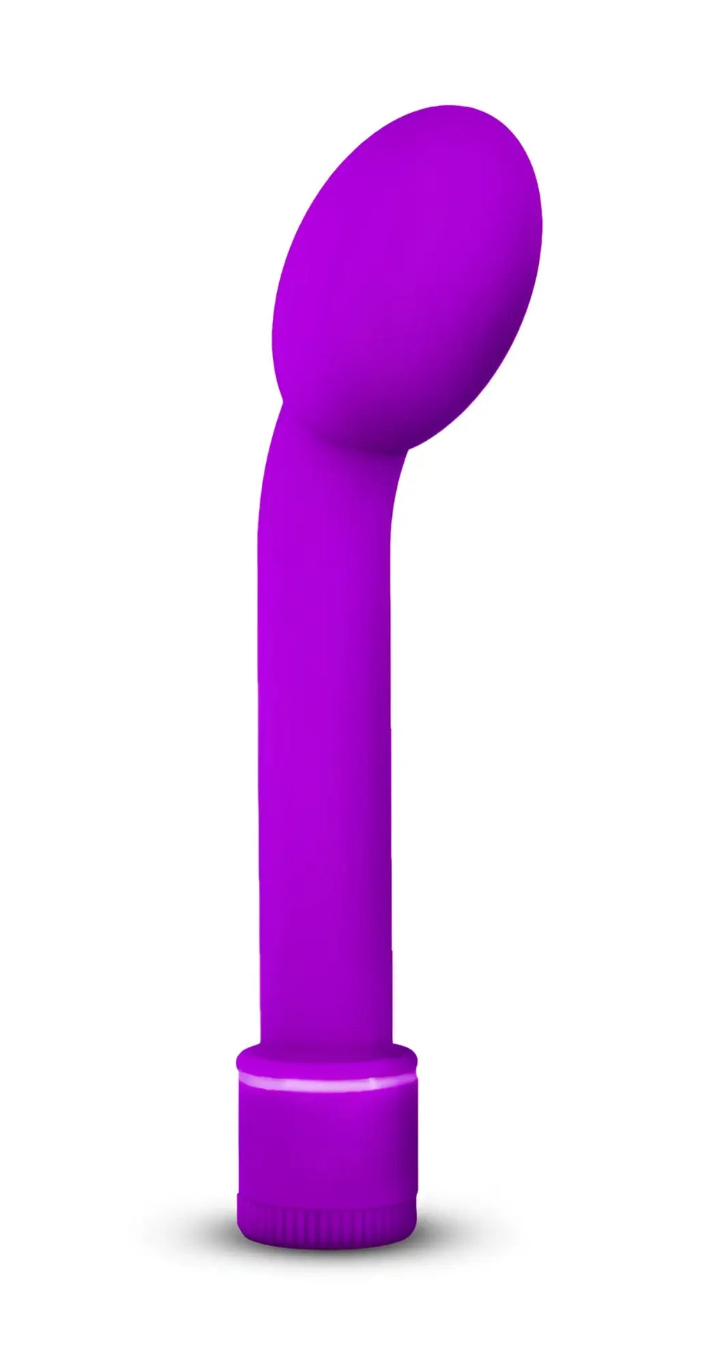 Purple silicone curved wand with rounded head and textured base from sexy things g slim petite collection