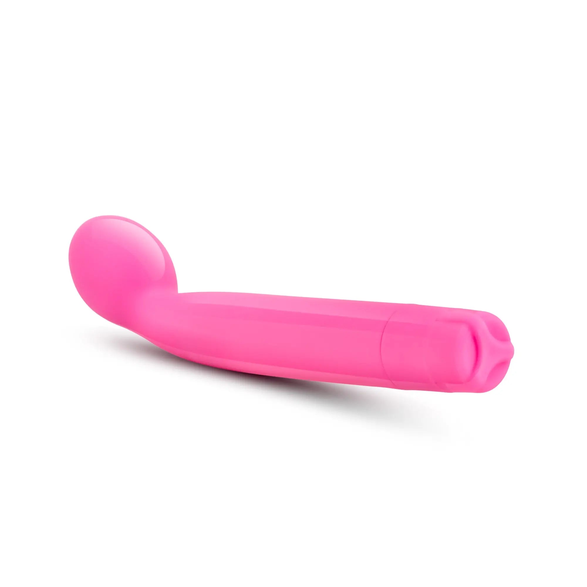 Bright pink smooth silicone vibratory toy with curved ergonomic design from sexy things g slim pink collection