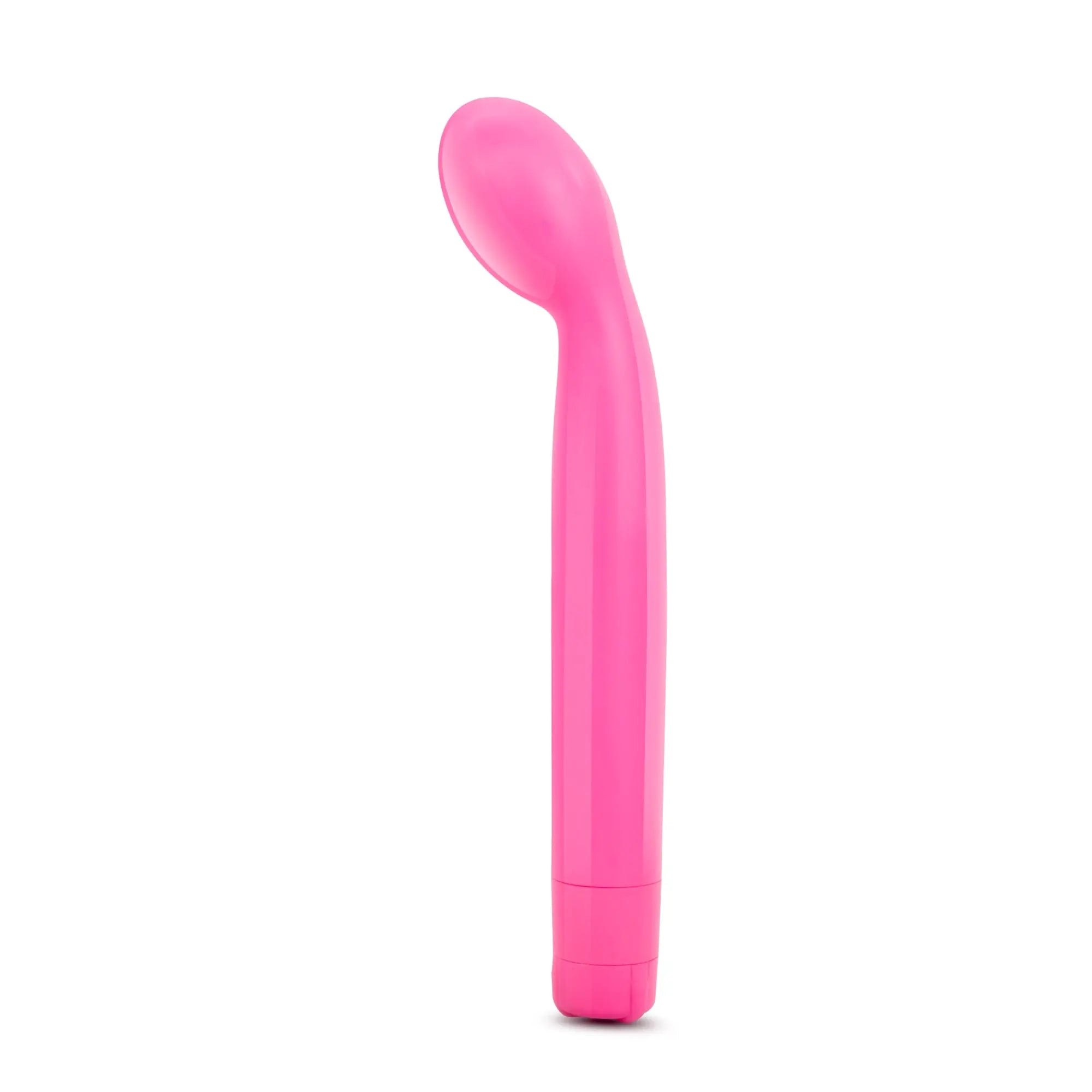 Sexy Things G Slim pink silicone curved vibrator with smooth glossy finish and rounded head for intimate pleasure