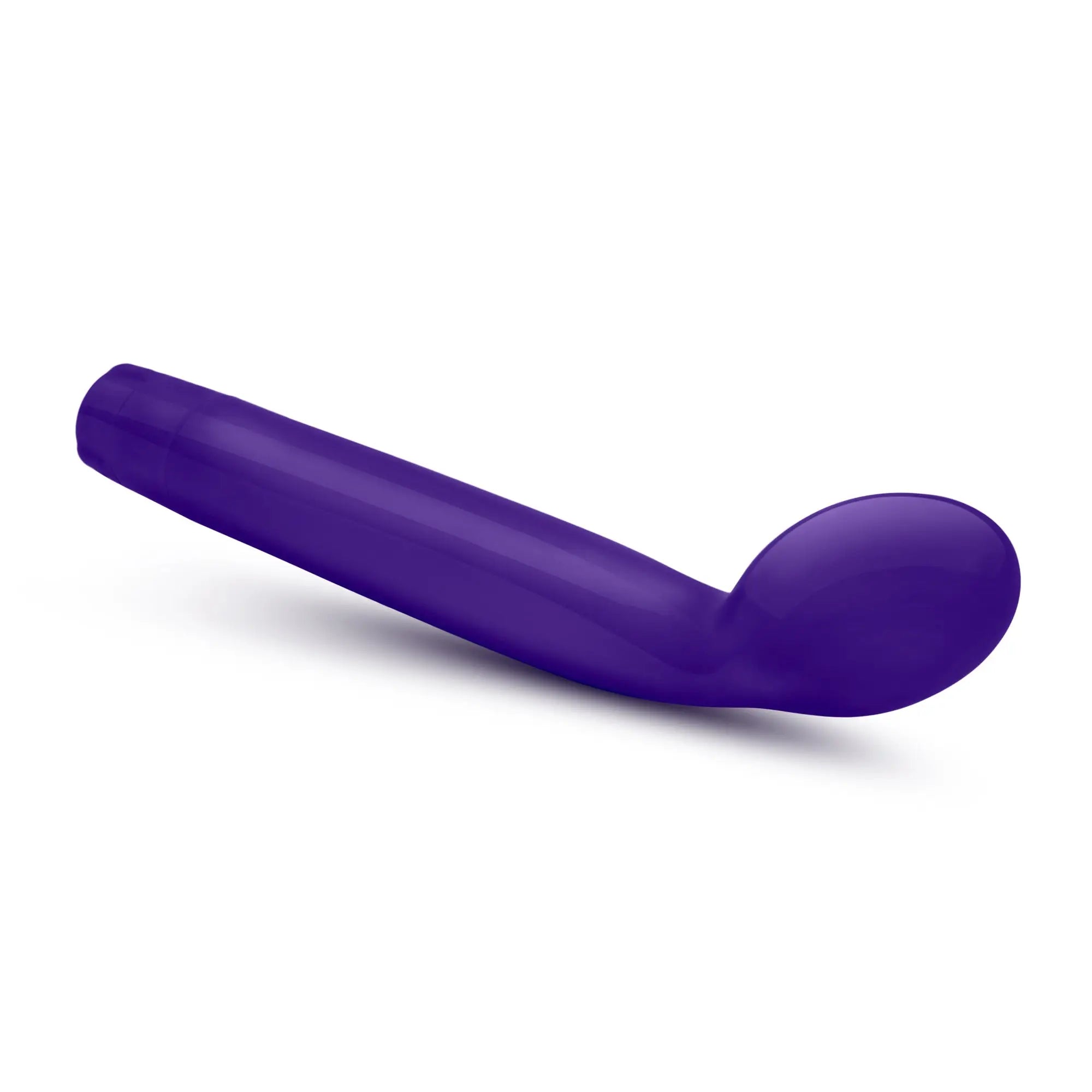 Purple silicone curved vibrator with smooth glossy finish and rounded ergonomic design from sexy things g slim collection