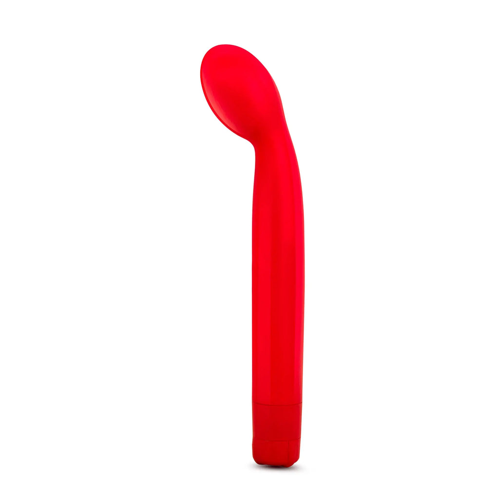 Vibrant red silicone curved wand with smooth glossy finish and ergonomic design from sexy things g slim red collection