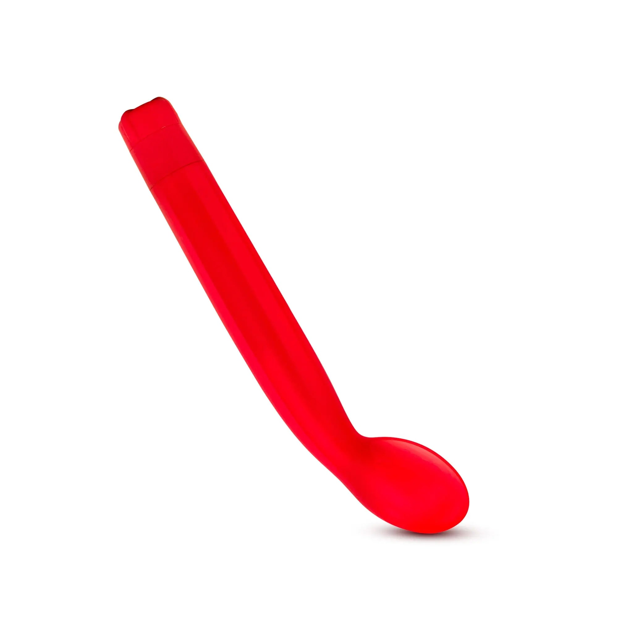 Vibrant red silicone G slim toy with sleek curved design and rounded handle from sexy things for intimate pleasure