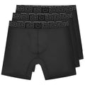 Black sheath v bamboo menâ€™s 8 inch performance boxer briefs with geometric patterned waistband and dual pouch
