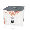White and gray massage candle box with orange patterns by skalau for shiatsu sandalwood massage use
