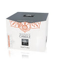 White and gray massage candle box with orange patterns by skalau for shiatsu sandalwood massage use
