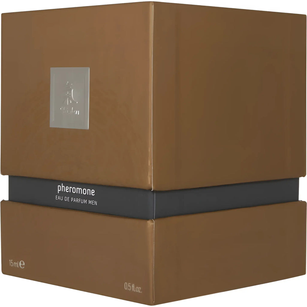 Brown cardboard box for shiatsu shiatsu pheromone fragrance man grey eau de parfum men 15 ml packaging