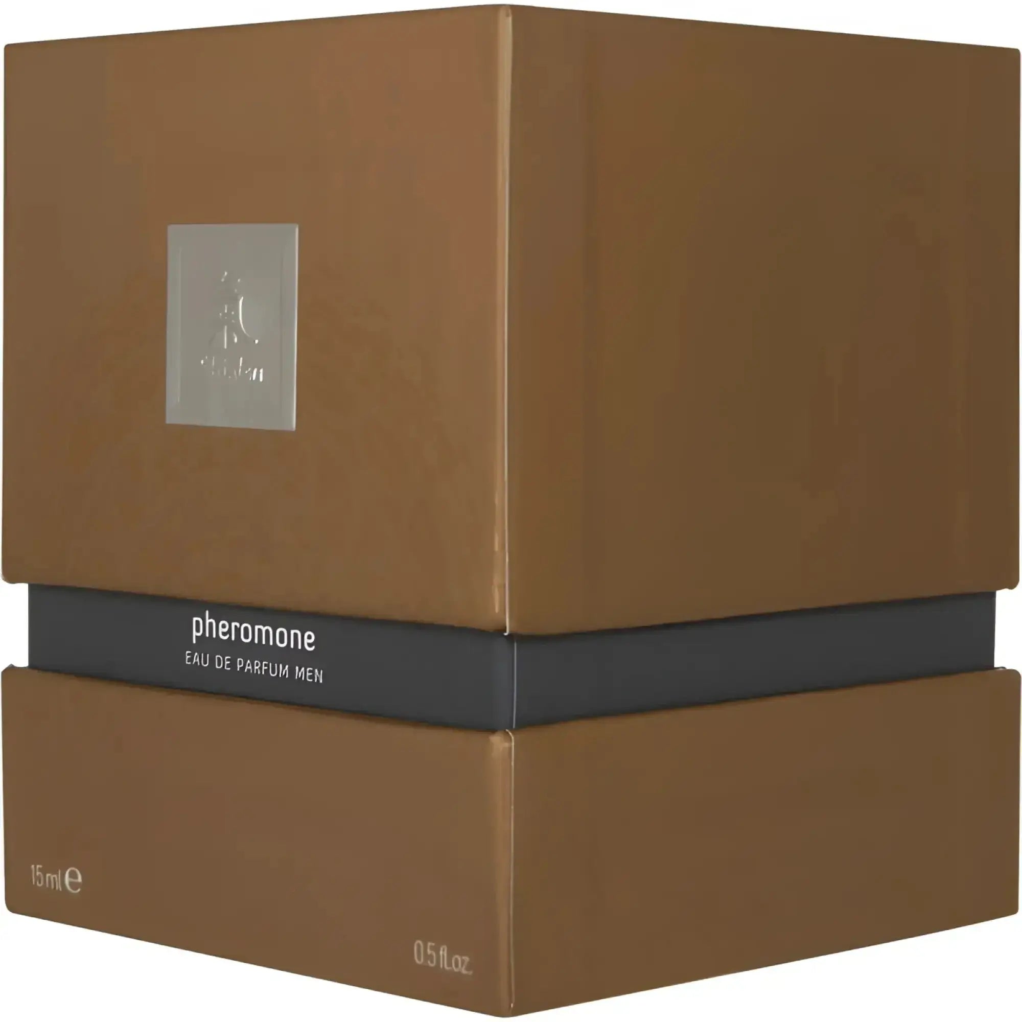 Brown cardboard box for shiatsu shiatsu pheromone fragrance man grey eau de parfum men 15 ml packaging