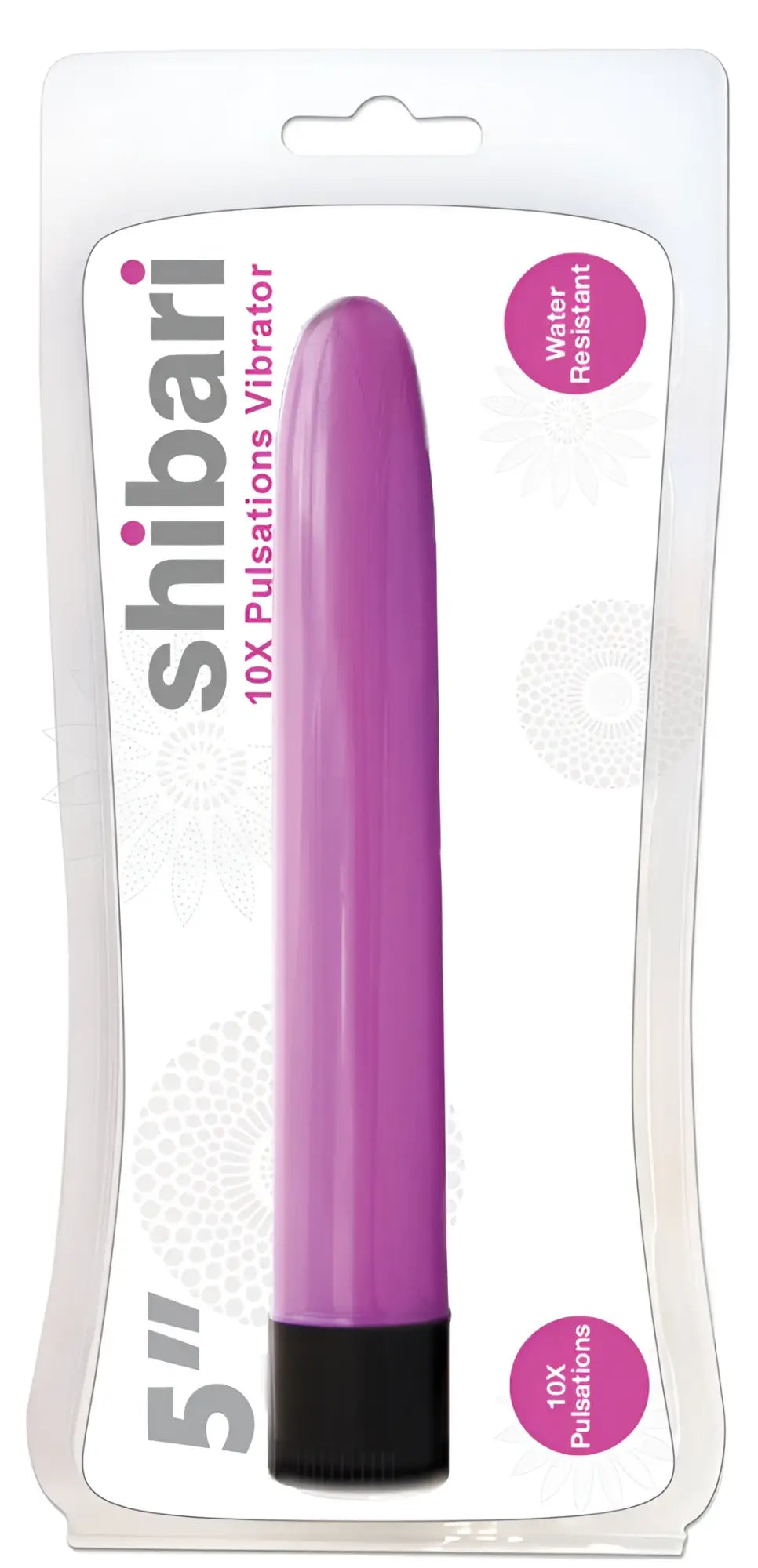 Purple shibari 10x pulsations vibrator 5 inches long with black base for precise and powerful stimulation