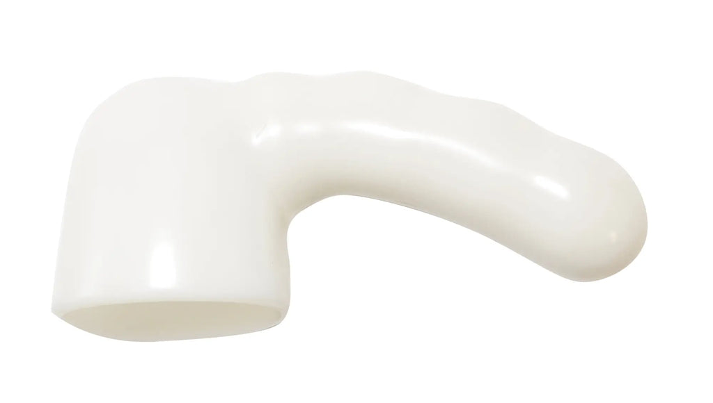 White glossy plastic cock ring with curved design and smooth surface from shibari shibari halo II collection
