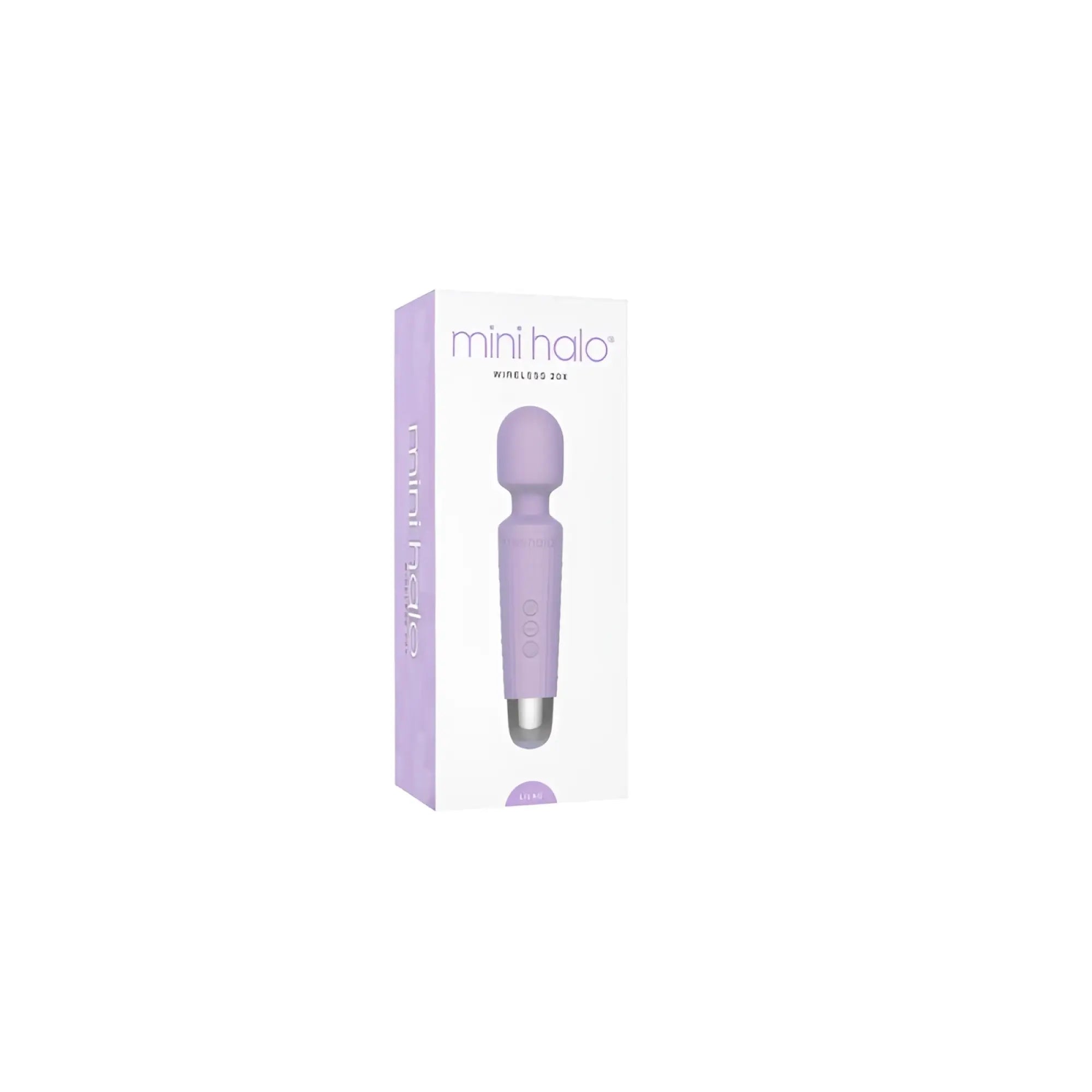 Lavender-colored shibari shibari mini wand halo 20x lilac wireless wand with sleek ergonomic design and metallic tip