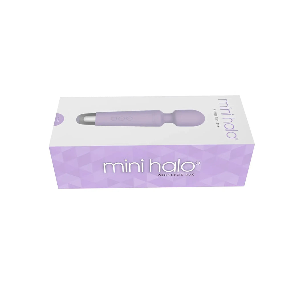 Shibari shibari mini wand halo 20x lilac purple wireless vibratory wand in sleek matte finish packaging