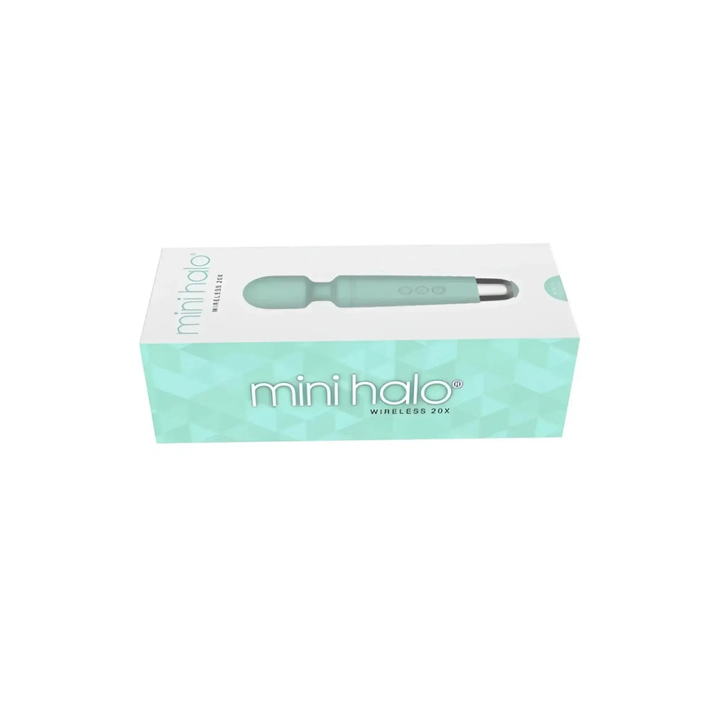 Shibari shibari mini wand halo 20x minty green wireless sex toy in ergonomic mint green silicone with smooth finish