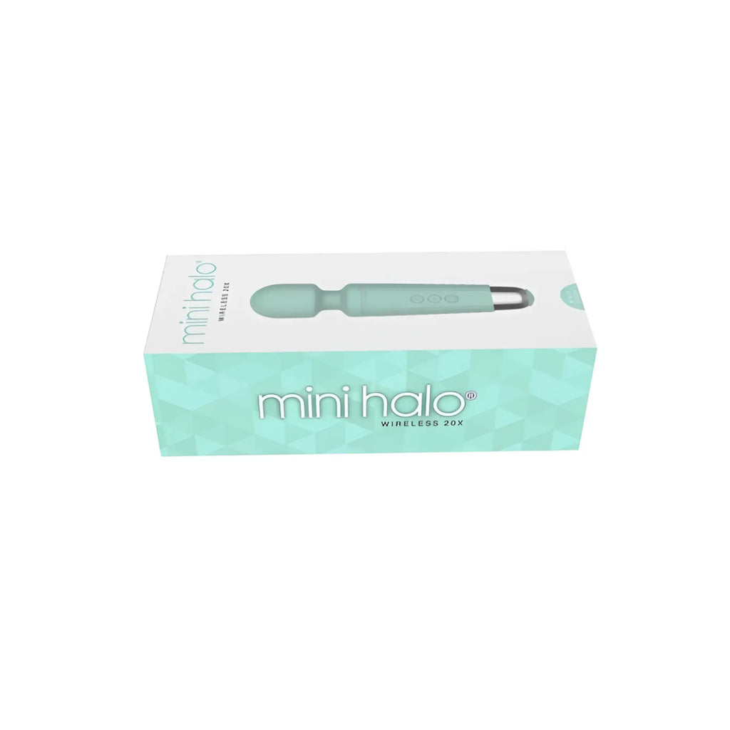 Shibari shibari mini wand halo 20x minty green wireless sex toy in ergonomic mint green silicone with smooth finish