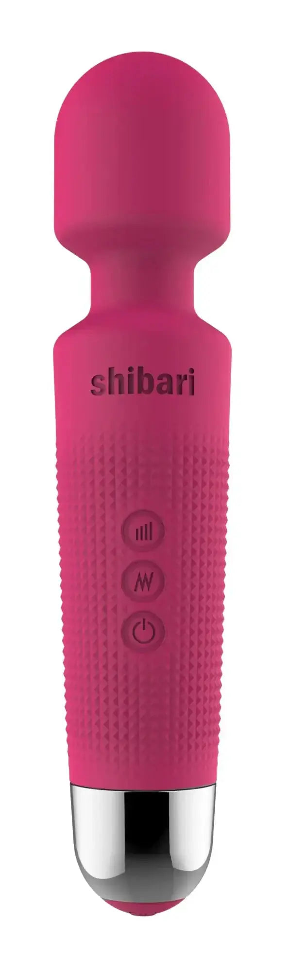 Pink shibari mini wand halo 20x with textured grip and silver metallic tip for precise handheld use