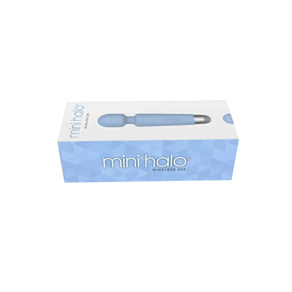 Shibari shibari mini wand halo 20x in powder blue mini halo wireless vibrator in branded packaging