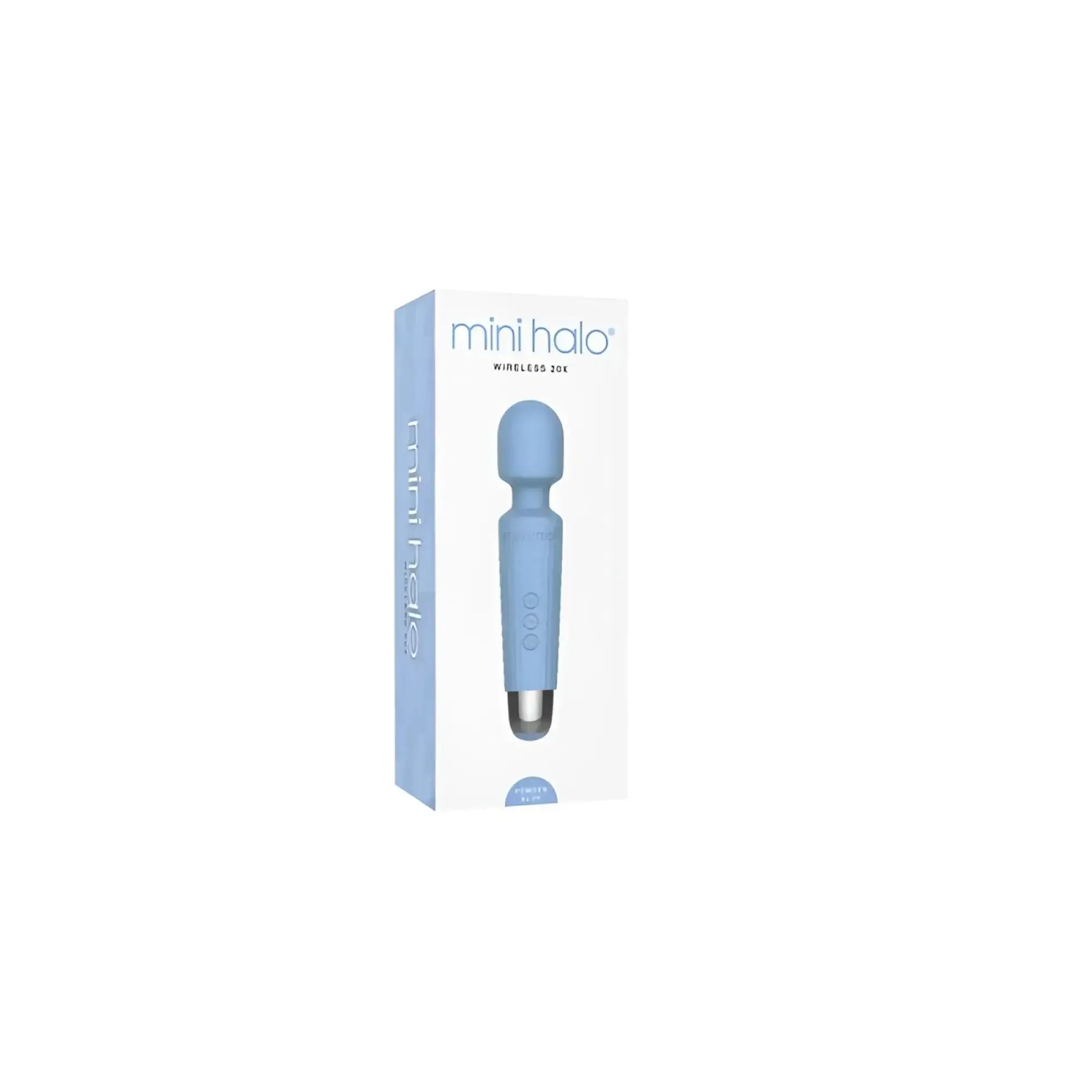 Shibari Shibari Mini Wand Halo 20X powder blue wireless mini halo with sleek ergonomic design and metallic silver tip