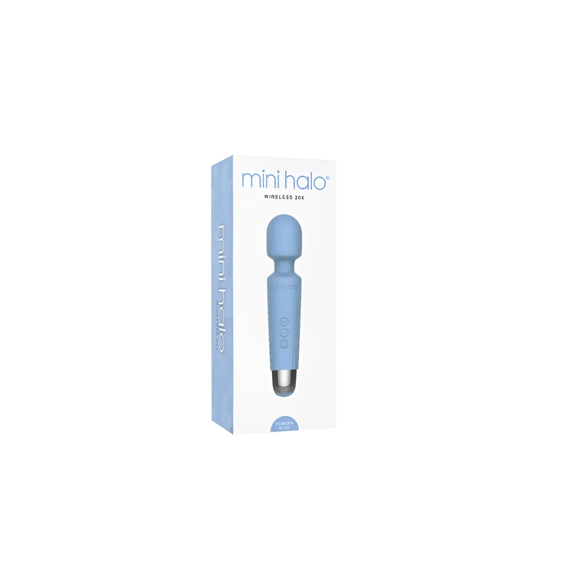 Shibari Shibari Mini Wand Halo 20X powder blue wireless mini halo with sleek ergonomic design and metallic silver tip