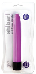 Purple shibari multi-speed vibrator with black base packaged in clear plastic for personal pleasure use
