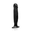 Black silicone dildo with textured surface and rounded head from si novelties cock plug large black product