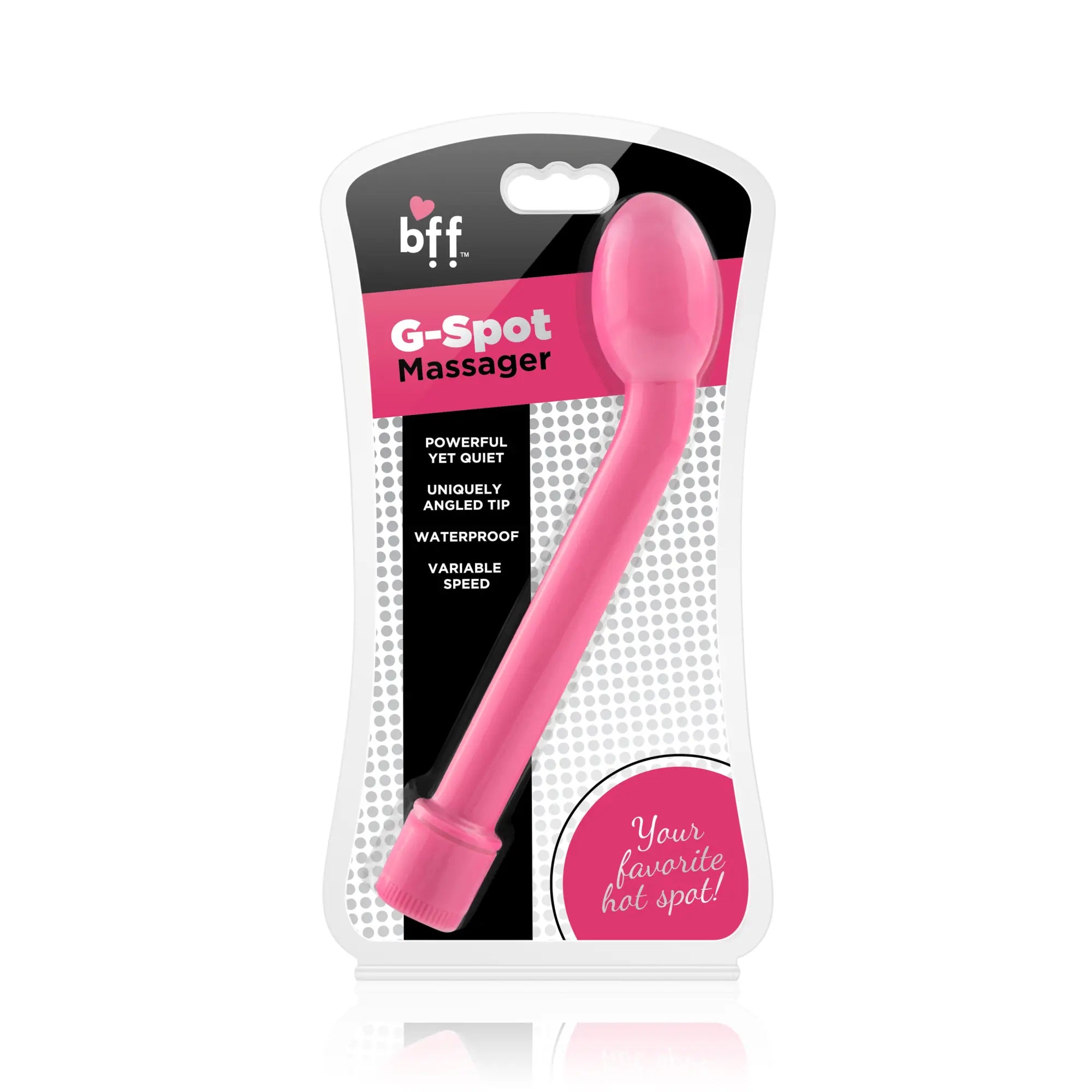 Si Novelties curved g spot massager pink with uniquely angled tip and variable speed control for targeted stimulation