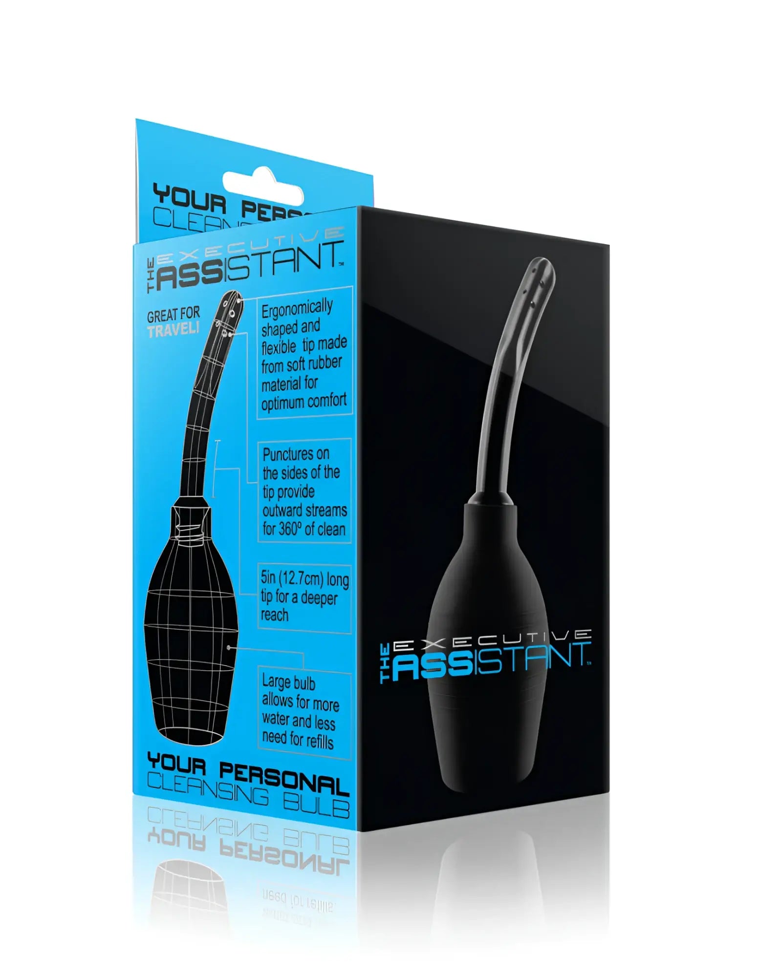 Si novelties executive assistant cleansing bulb black rubber personal cleansing bulb with flexible ergonomic tip and large bulb