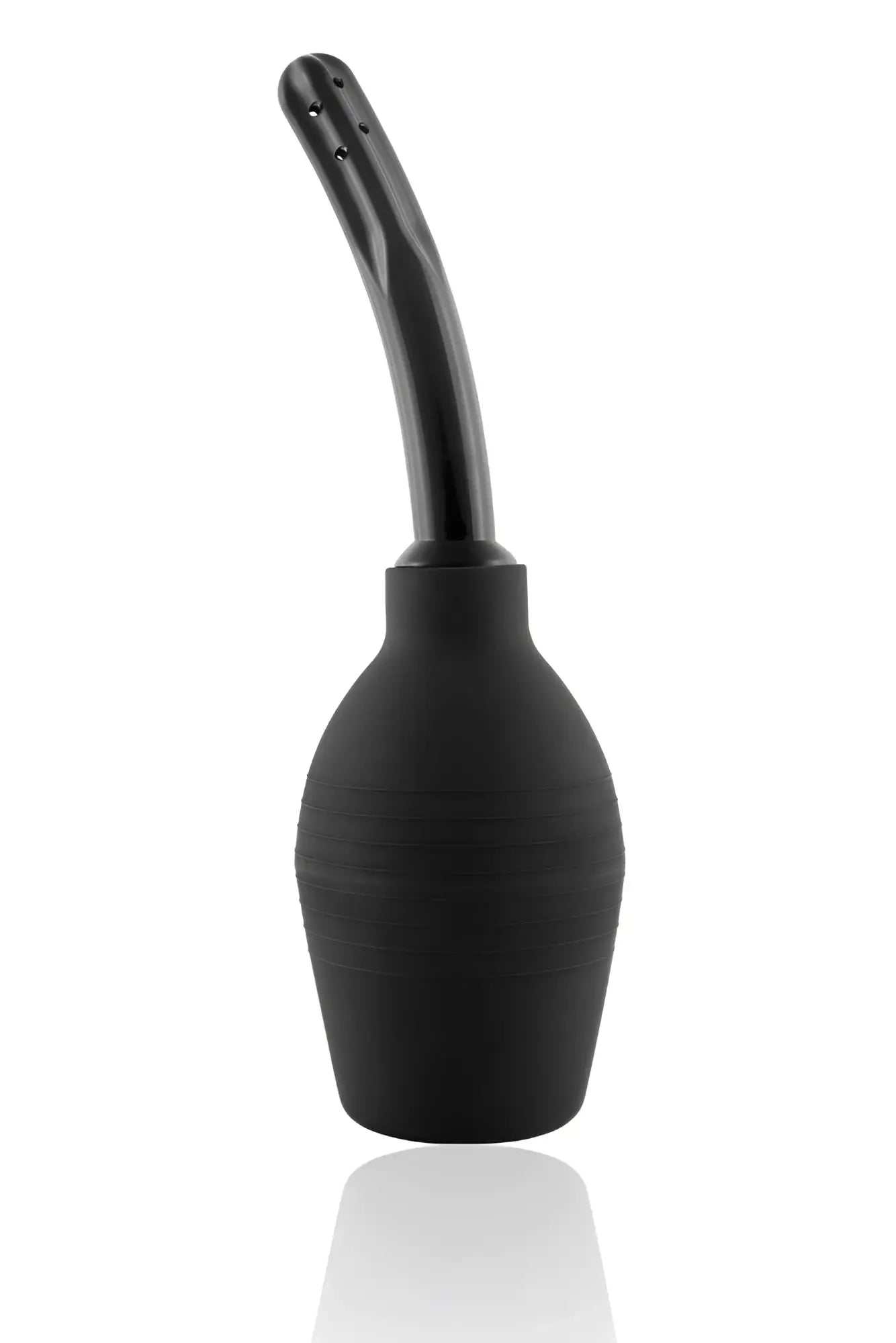 Black rubber bulb syringe with curved nozzle and multiple small holes from si novelties executive assistant cleansing bulb