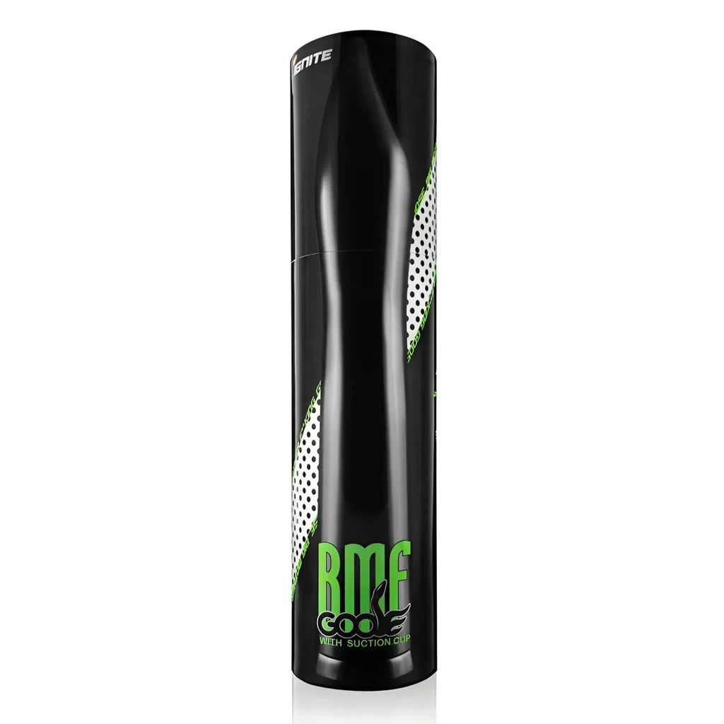 Black cylindrical can with green and white polka dot accents featuring rmf code branding for si novelties goose exxtreme