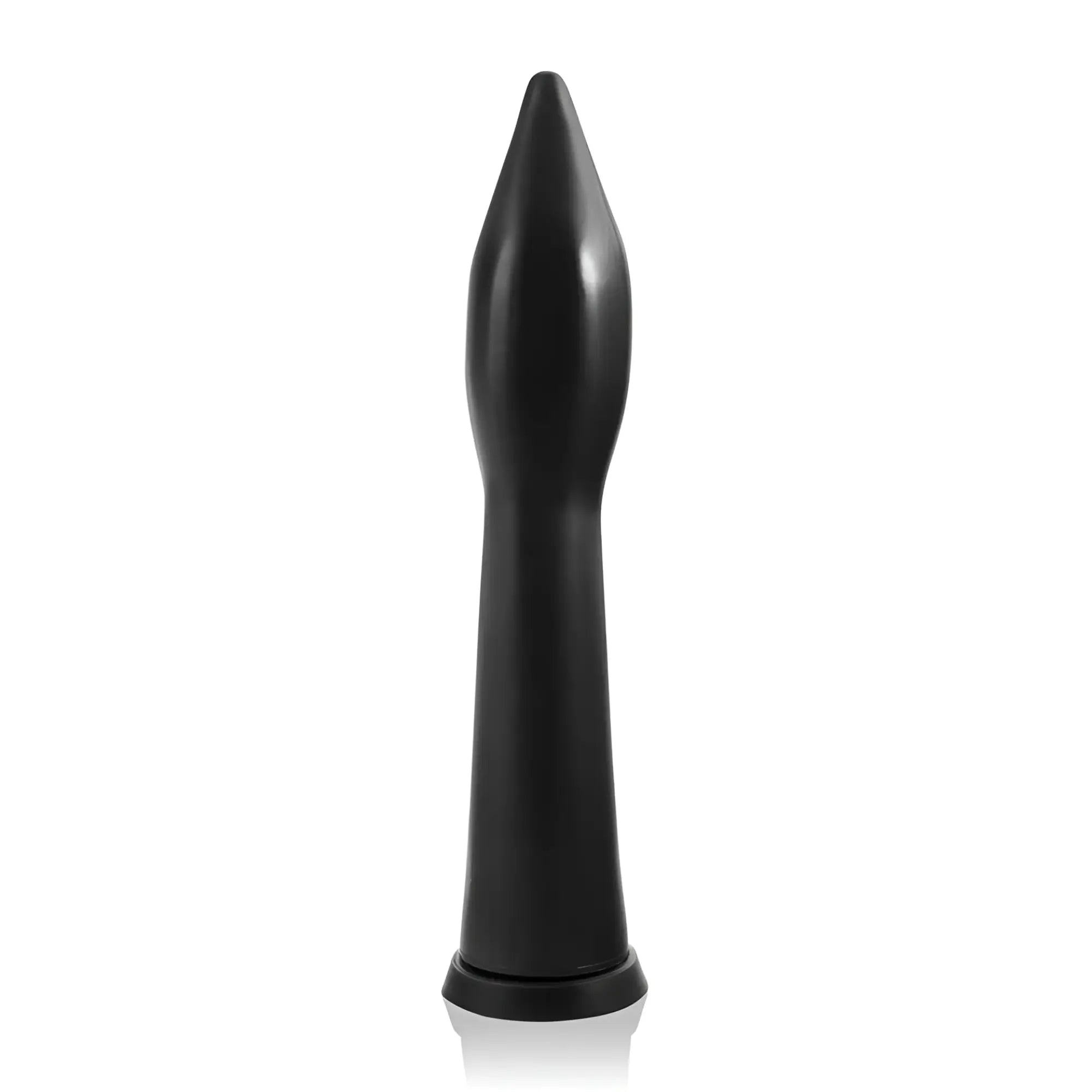 Black sleek tapered silicone dildo with smooth glossy finish and rounded base si novelties goose large w suction black