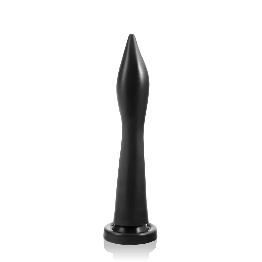 Black sleekly tapered silicone toy with rounded base from si novelties goose small w suction black