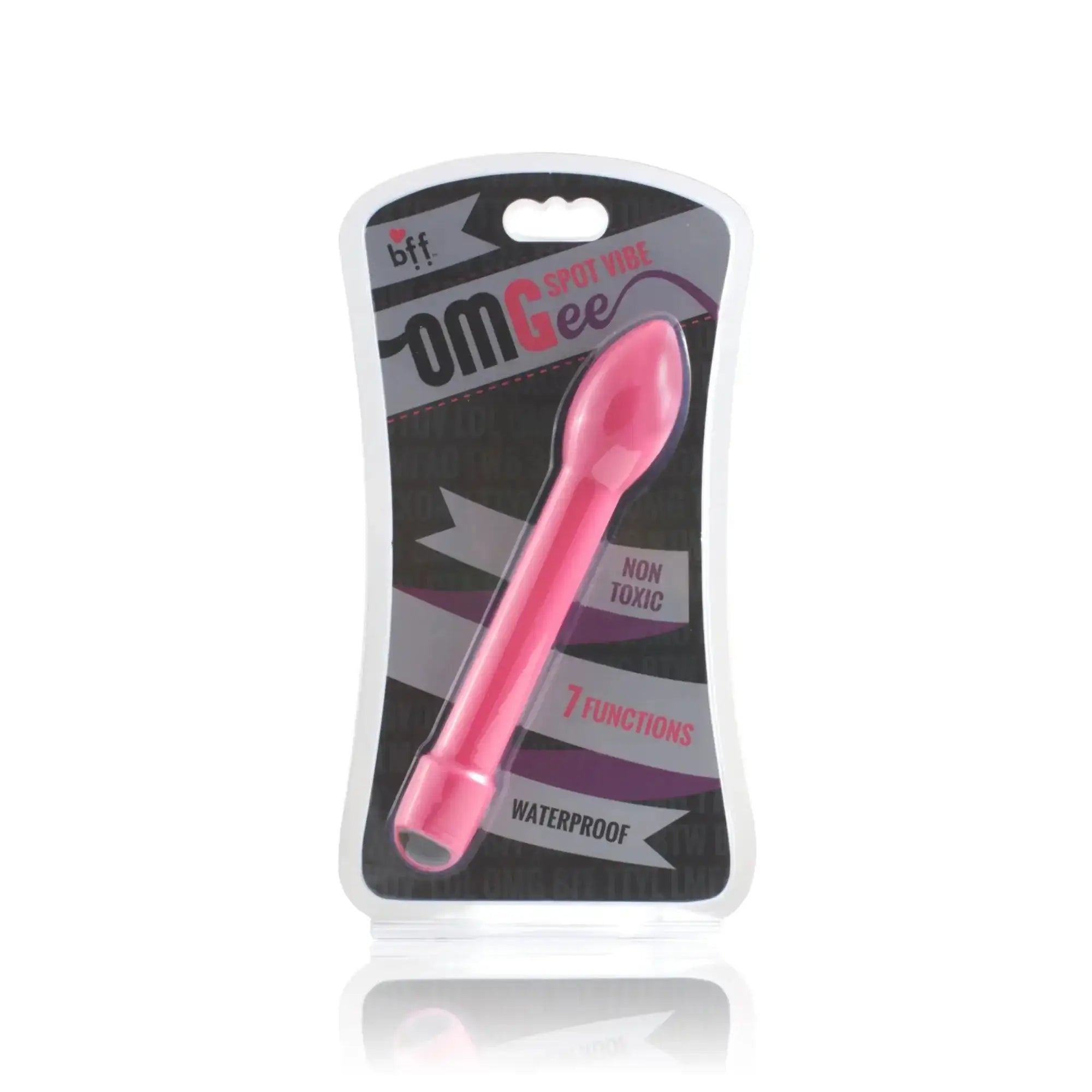 Pink plastic Si Novelties OMGee Spot Vibe with a smooth tapered design and rounded tip for targeted stimulation
